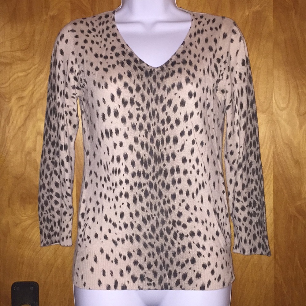 Carlisle Leopard Print Angora and Cashmere Sweater Size XS